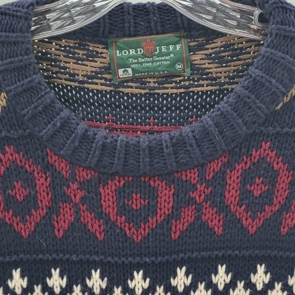 Vintage Lord Jeff The Better Sweater Mens Medium‎ Multicolor Cable Knit